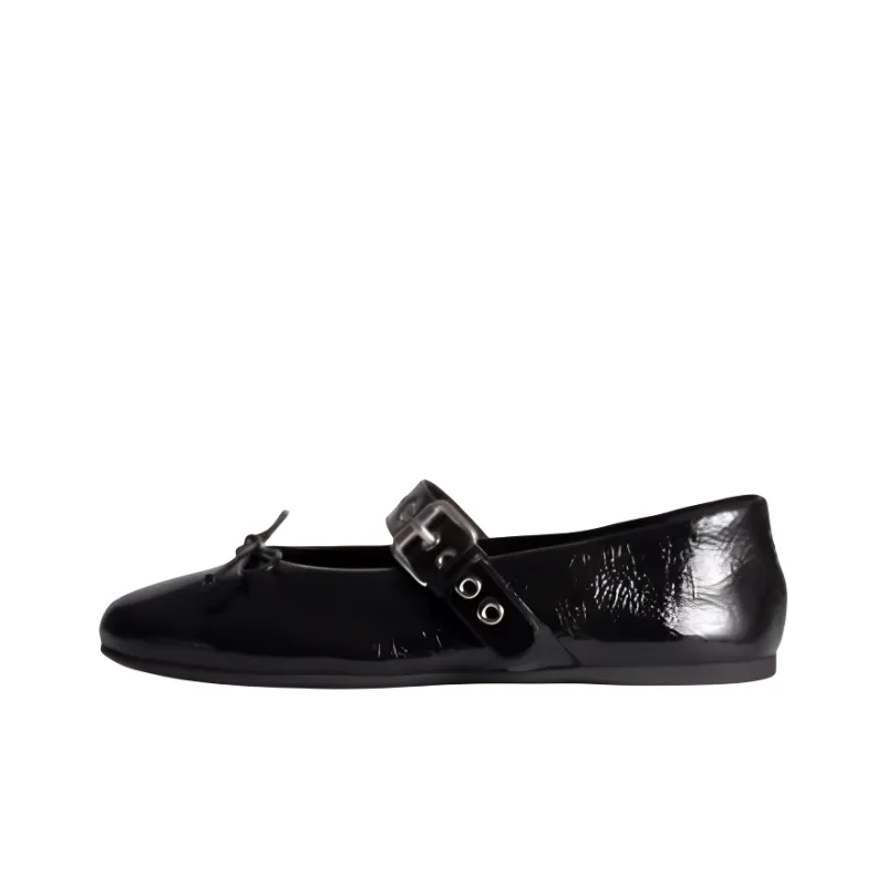 MIU MIU Naplak Casual Single Shoes Women's Black-0