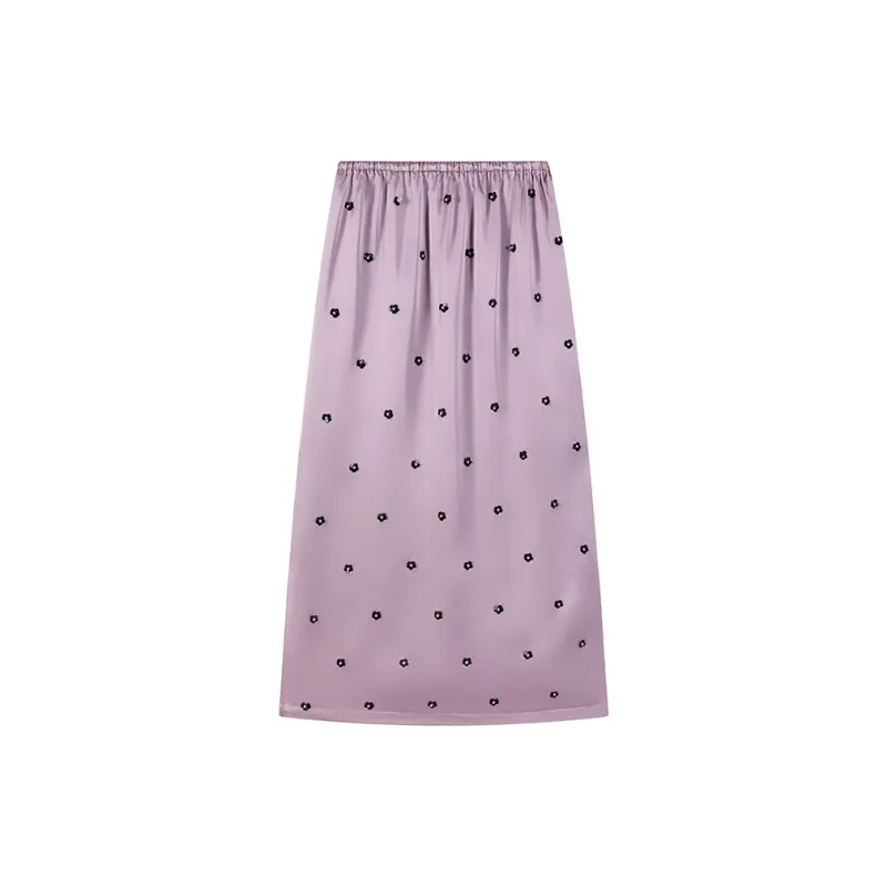 CARIEDO Casual Long Skirts Women's Purple-1