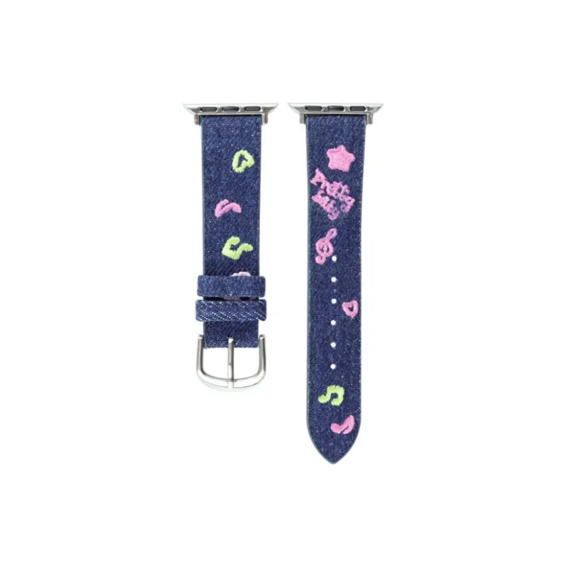 CHRROTA Watch Band Compatible With All Devices 46mm Denim Canvas Leather Material-9