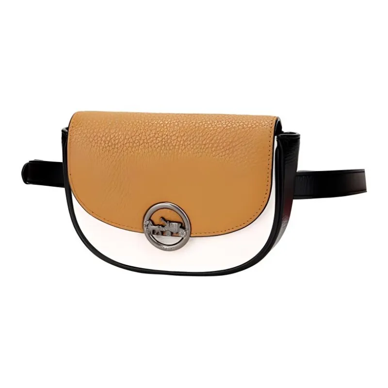 COACH Jade Leather Crossbody Bag Crossbody Bag Fanny Pack Mini Women's Brown White Multicolor-1