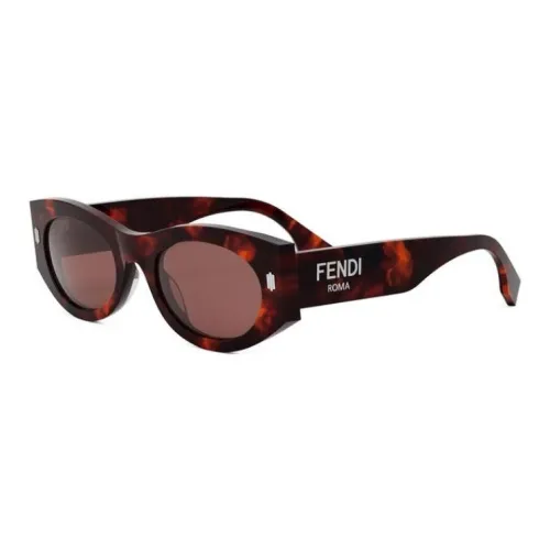 FENDI Acetate Irregular Shape Sunglasses Women's Tortoiseshell