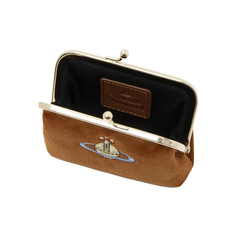 Vivienne Westwood Velvet Coin Purse Women's Orange-3