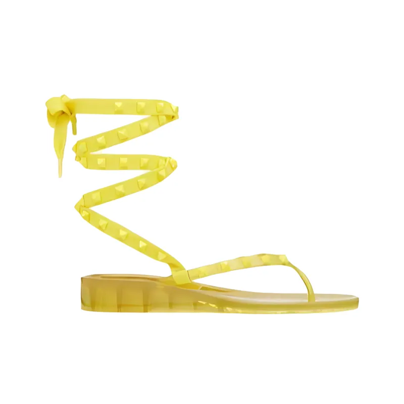 Valentino Rockstud One Strap Sandals Women's Yellow-1