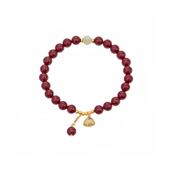 YUGONGYUAN Reconstructed Cinnabar Bracelets Unisex