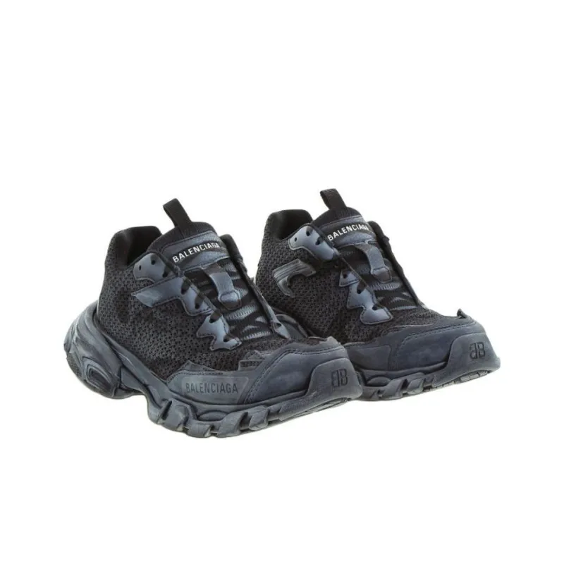 Balenciaga Track 3.0 Low Top Chunky Sneakers Women's Black Blue-2