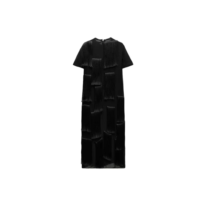 ZARA ZW Series Short Sleeved Dress Women's Black-1
