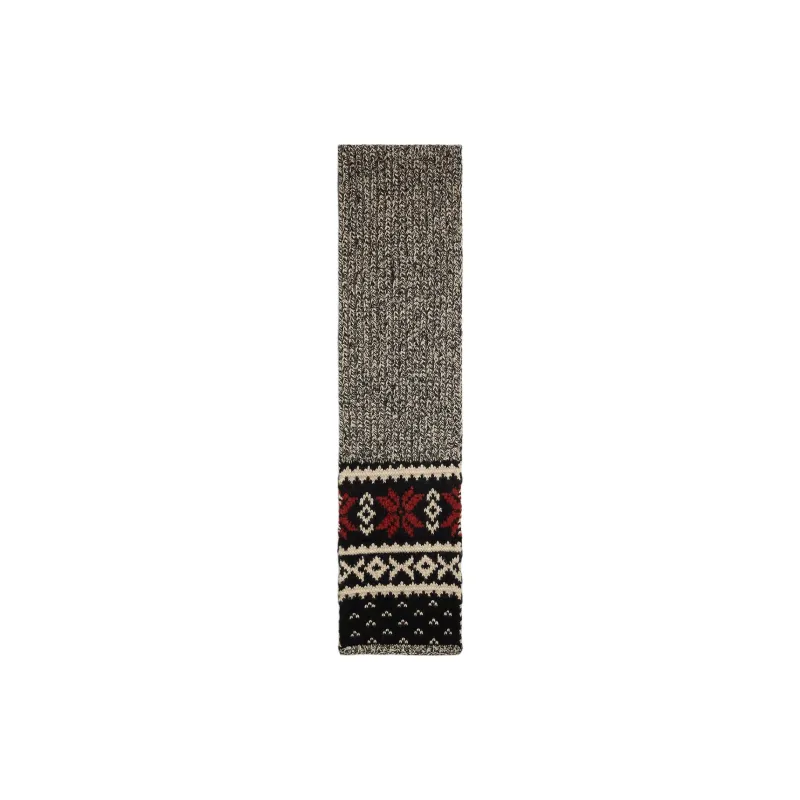Polo Ralph Lauren Merino Wool Cotton Linen Knitted Fabric Wool Blend Knit Scarves Women's Black-1