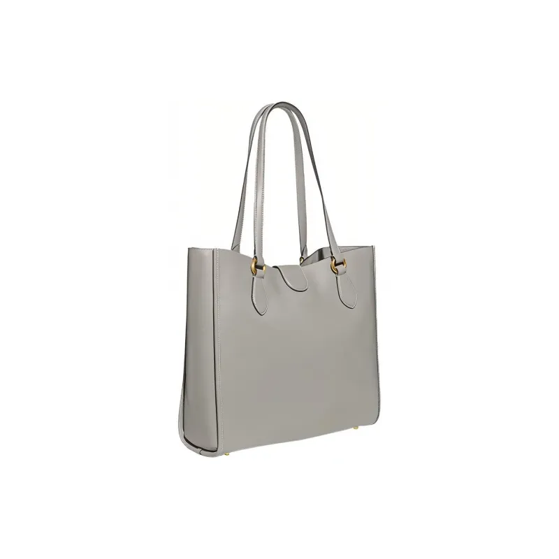 COACH Theo Tote Smooth Cow Leather Tote Bag Shopping Bag Shoulder Bag Women's Gray-1
