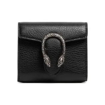 GUCCI Genuine Leather Wallet Women's Black
