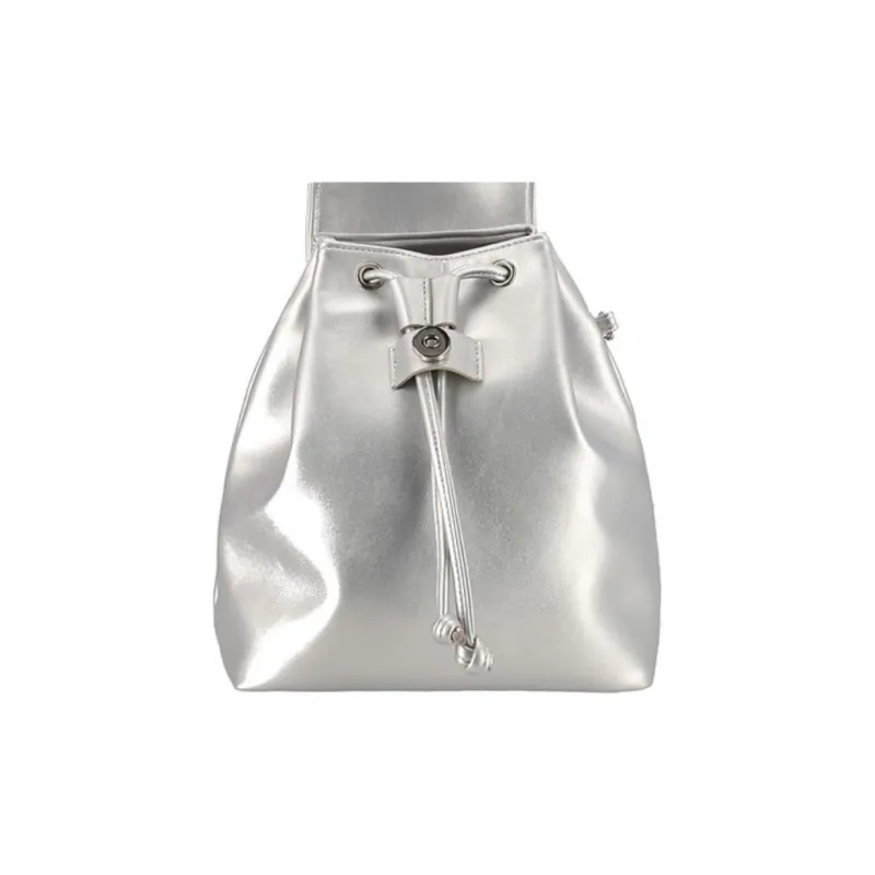ALICE MARTHA Artificial Leather Backpack Women's Silver-4