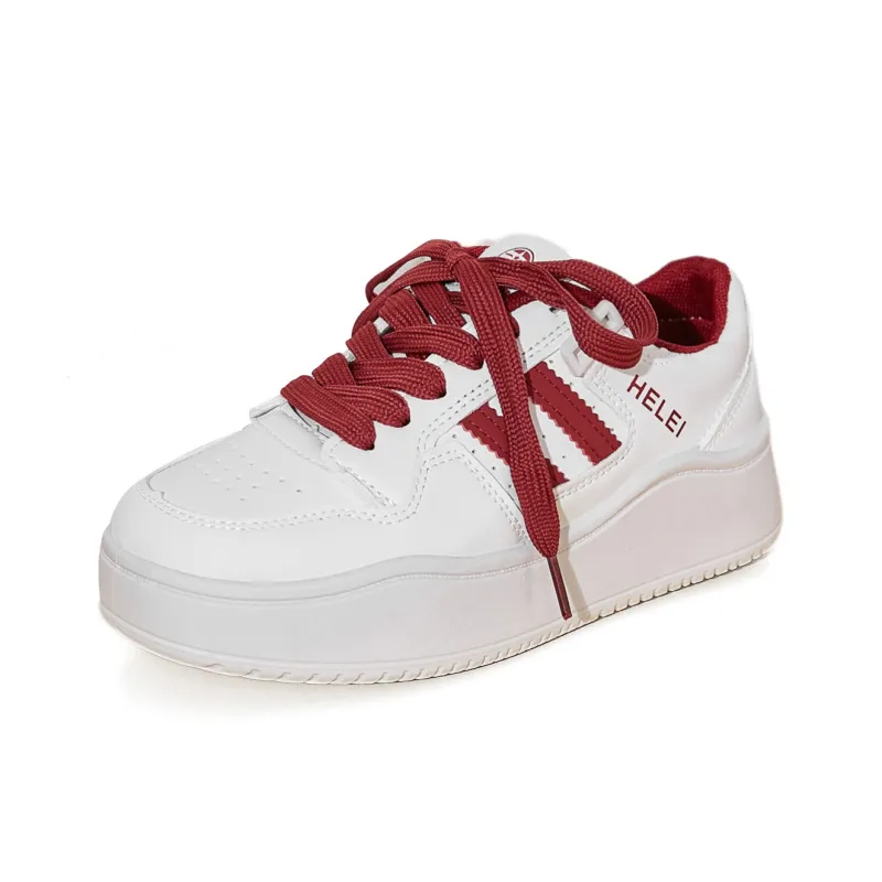 Little Red Man Slip Resistant Low Top Skateboard Shoes Women's-5