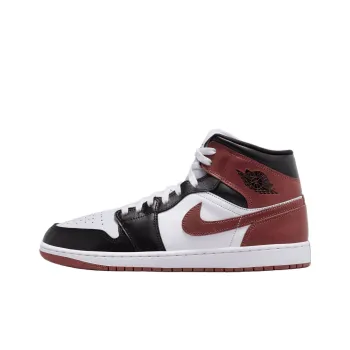 Jordan Air Jordan 1 Anti Slip Wear Resistant High Top Vintage Basketball Shoes Unisex White Black Red