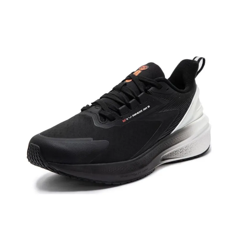 361° Rainy Day 7.0 Cushioned Wear Resistant Slip Resistant Low Top Casual Running Shoes Men's Black White-1