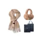 Mousse Cocoa-Milk Coffee Camel Scarf+Coconut Coffee Ear Warmers