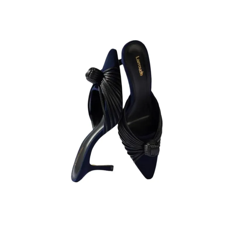 Larroude Abrasion-Resistant Closed Toe Slippers 6.5cm Women's Marine Blue-4