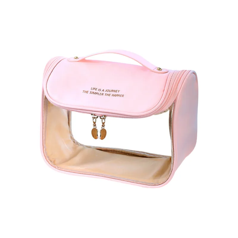 Worm's Home PVC Toiletry Bag Regular Unisex Pink/Black-0