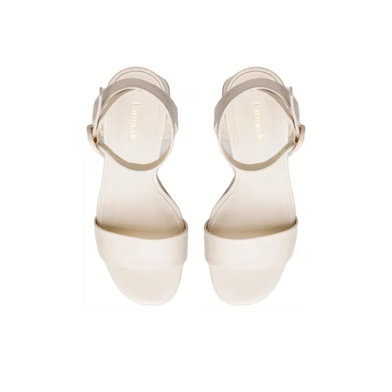 Larroude Dolly Strap Sandals 11cm Women's Ivory White-3