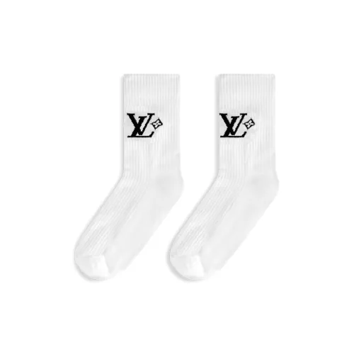 LOUIS VUITTON SS25 Mid Calf Socks Men's 1 Pack White