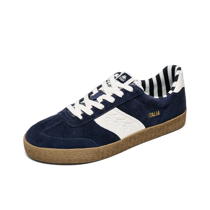 Kappa Cushioned Wear Resistant Lightweight Low Top Skateboard Shoes Unisex Midnight Blue/Korean White-2