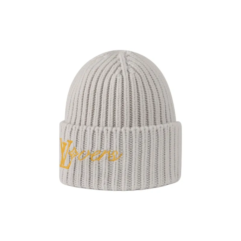 LOUIS VUITTON Sheep Wool Beanies Men's Gray-2