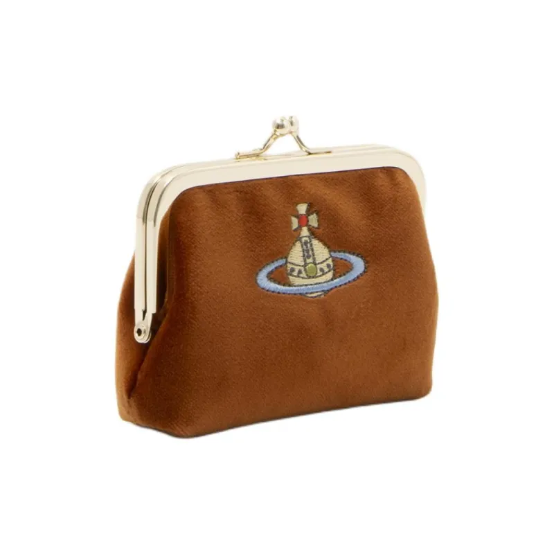 Vivienne Westwood Velvet Coin Purse Women's Orange-1