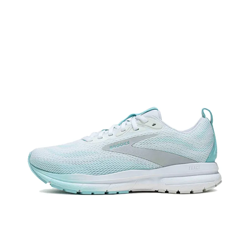 Brooks Anti Slip Wear Resistant Low Top Casual Running Shoes Women's White Blue Gray-0