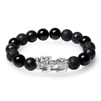 Emerald Dynasty Obsidian Bracelets Men's