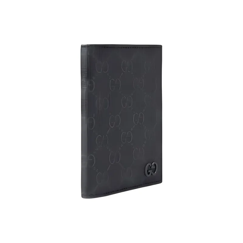 GUCCI Canvas Passport Holder Unisex Black-1