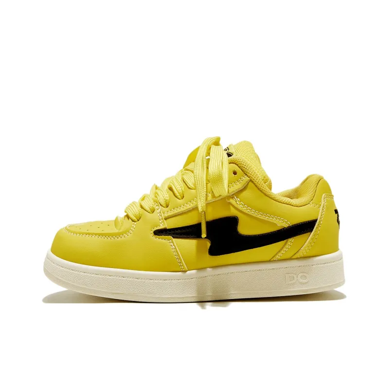 Little Red Man Low-Top Skateboard Shoes Women's Yellow-0