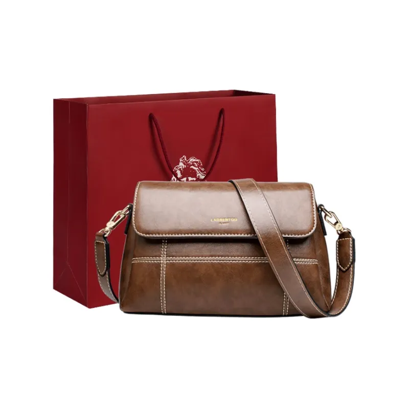 Old Man's Head Cow Leather Crossbody Bag Women's Caramel-0