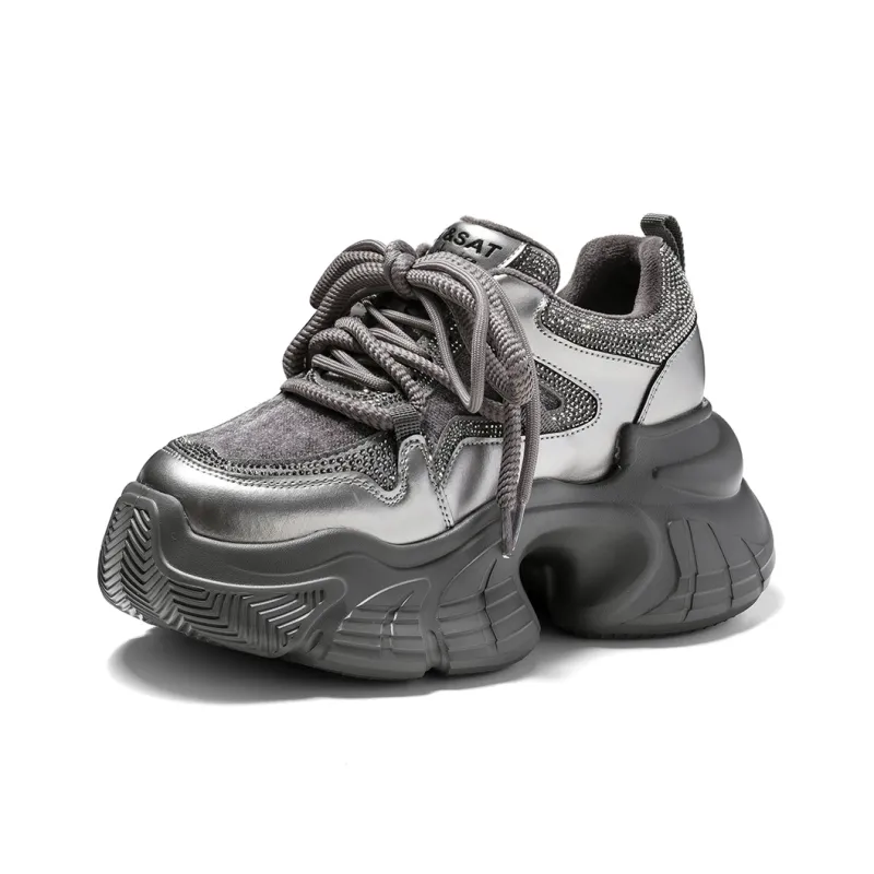 ST&SAT Cushioning Coverage And Abrasion Resistant Low Top Chunky Sneakers-6