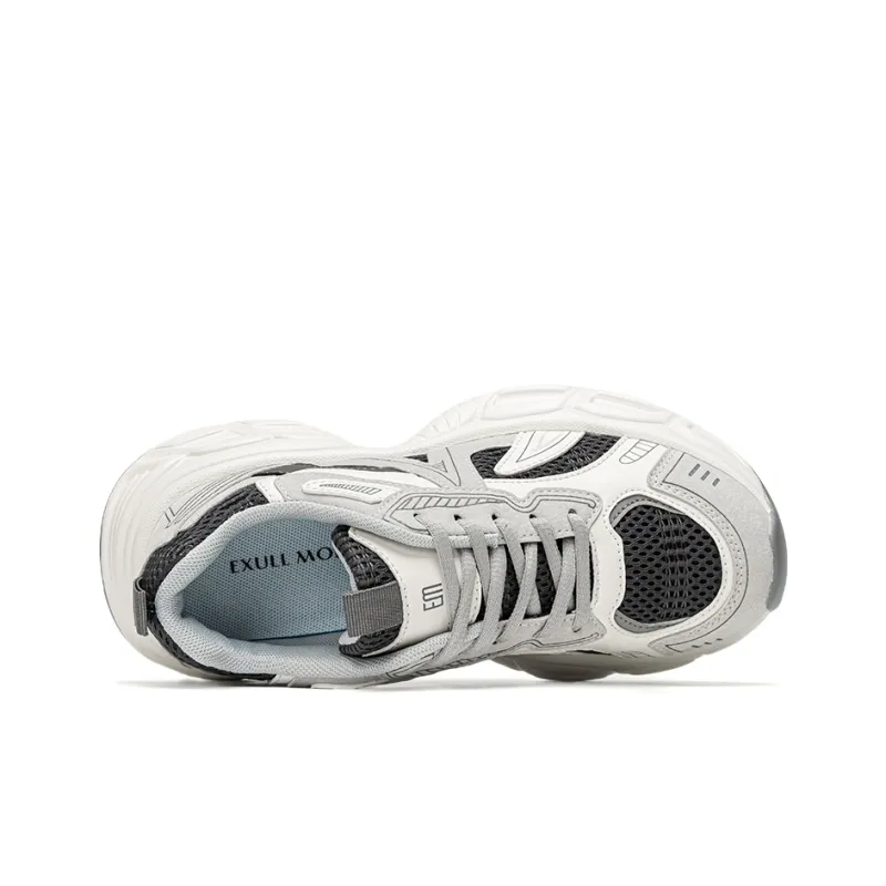 EXULL Q Low Top Chunky Sneakers Women's Black Gray Color-3