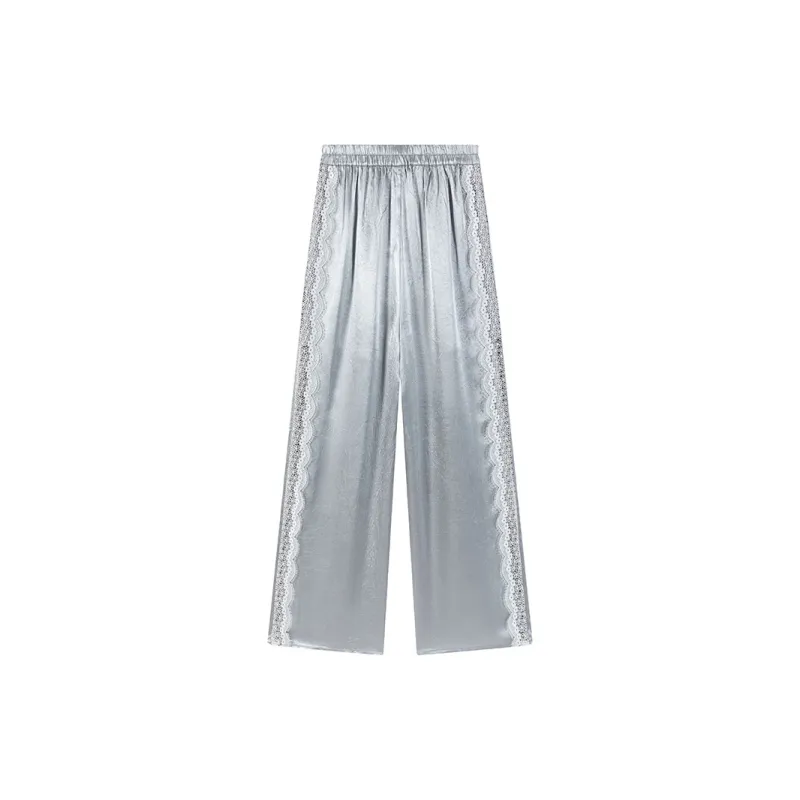 CARIEDO Casual Pants Women's Silver Snow Grass Green-1