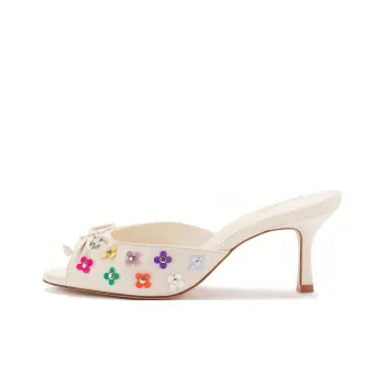 Larroude Slide Slippers Women's White