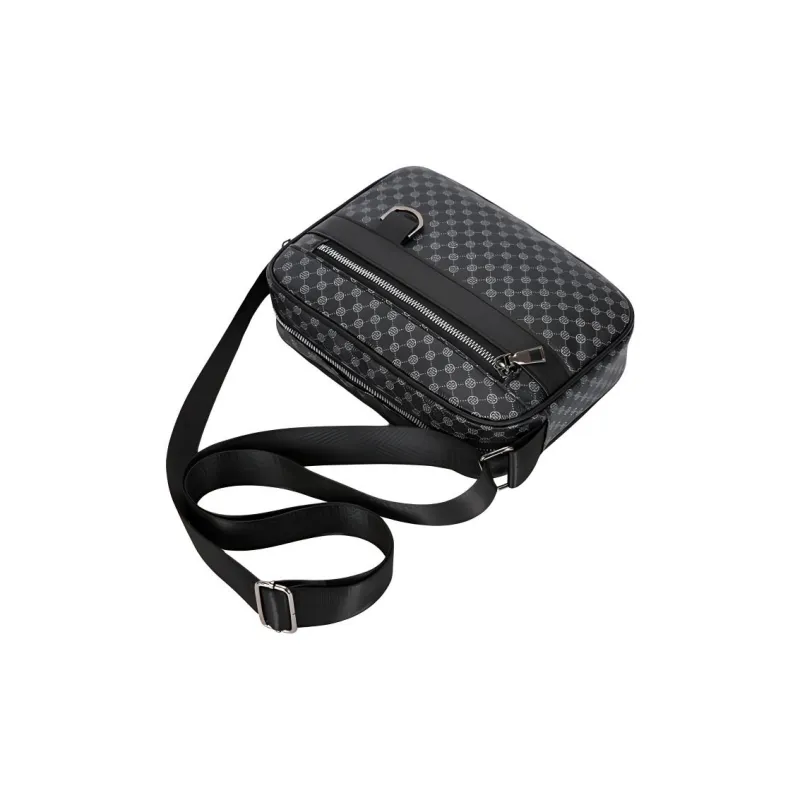 Yalu PU Crossbody Bag Regular Men's Black/Coffee-5