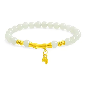 FUSSEM Hetian Jade Bracelets Pale Greenish White Jade Unisex