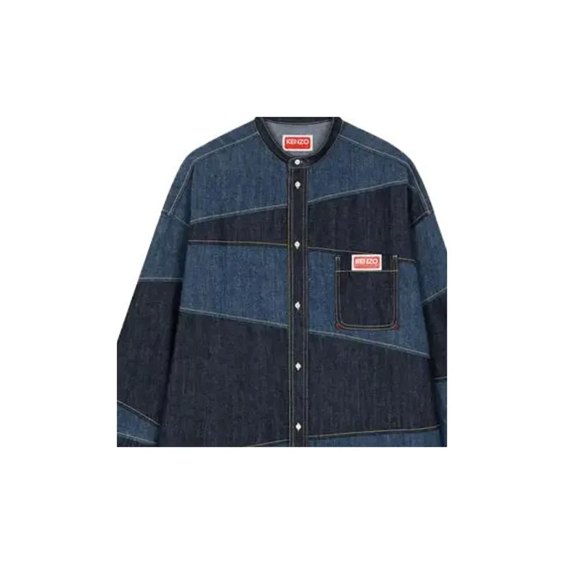 KENZO Paris Patchwork Denim Shirt-4