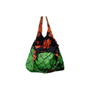 GAGA EQUIPMENT Nylon Tote Bag Shopping Bag Handbag Shoulder Bag Large Size Unisex Orange Green Lizard Skin