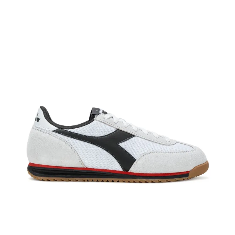 Diadora Wear Resistant Low Top Casual Shoes Unisex White Black-1