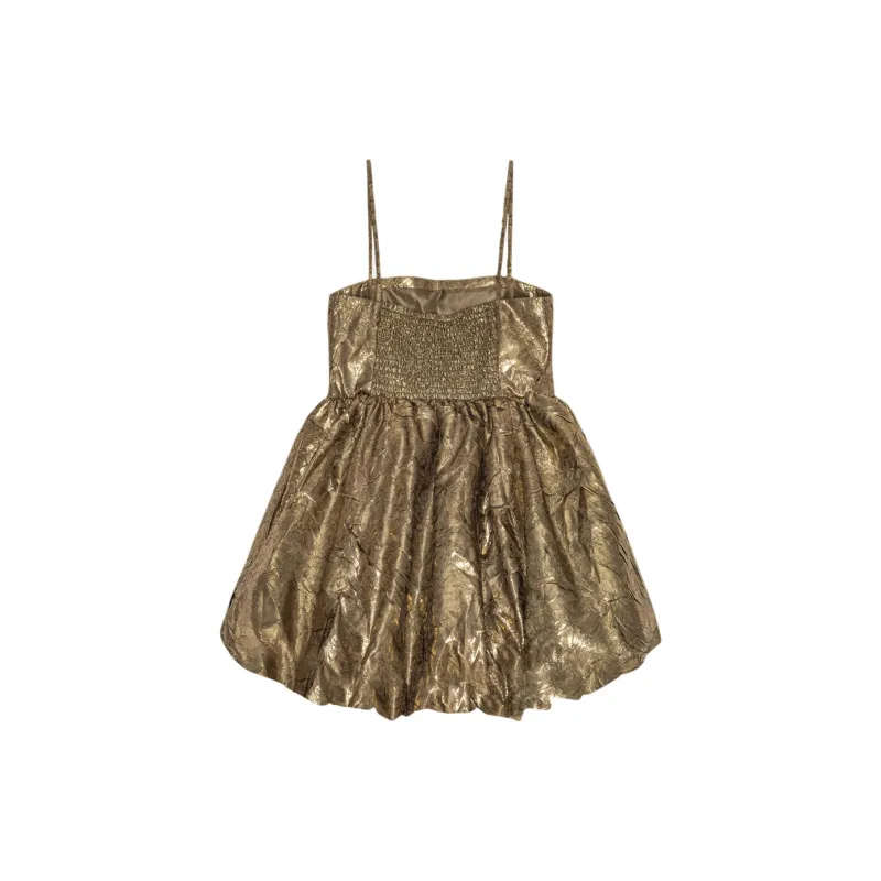 GANNI Pleated Strap Mini Dress-1