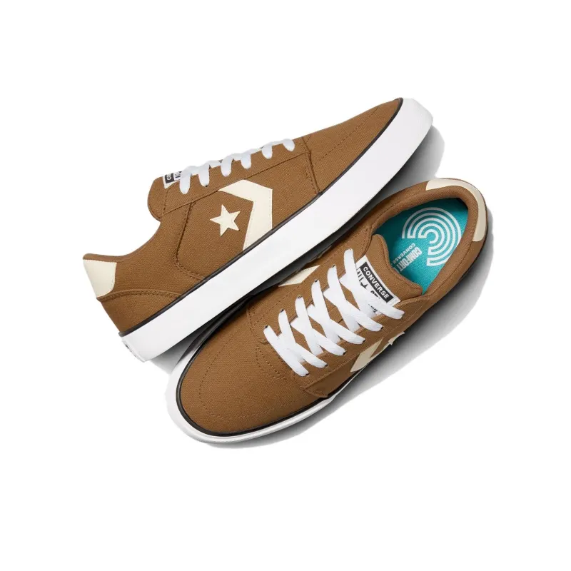 Converse Cons Anti Slip Wear Resistant Low Top Canvas Shoes Women's Brown-3