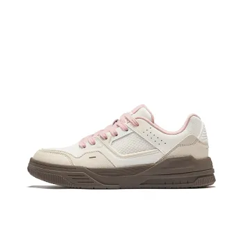 Erke Sheathed Cushioning Wear Resistant Low Top Skateboard Shoes Women's Microcrystal White Egg Cream Gray