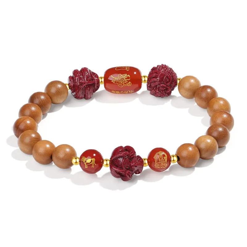 PUTUOSHANWENCHUANG Barbie Sandalwood Bracelets Unisex-5