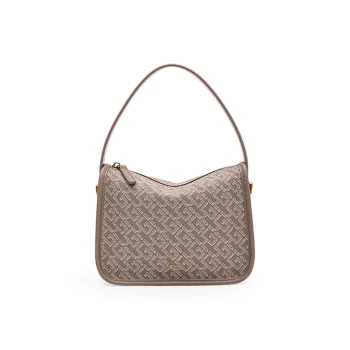 HONGU Synthetic Leather Handbag Small Size Women's Light Gray Dusty Pink