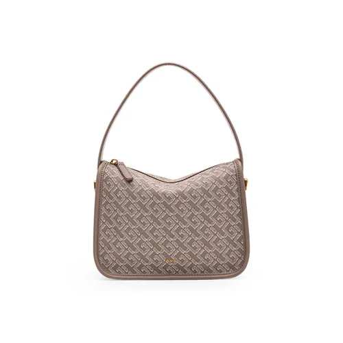 HONGU Synthetic Leather Handbag Small Size Women's Light Gray Dusty Pink