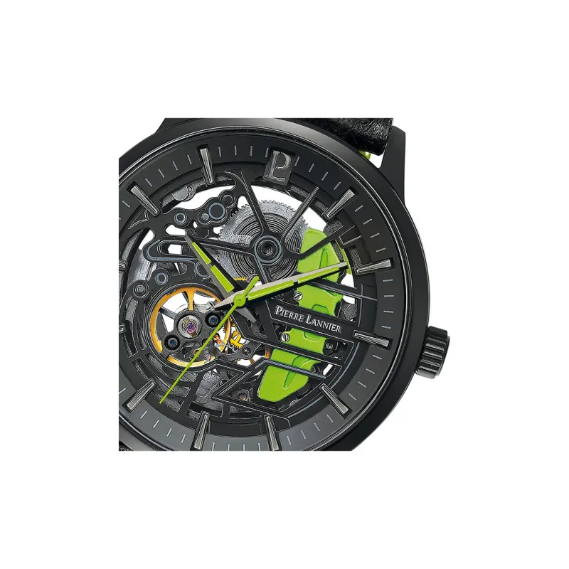 PierreLannier PADDOCK Wrist Watch Mechanical Movement Black Dial Men's Watches-2