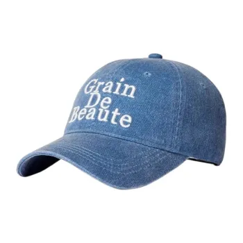 GRAIN DE BEAUTE Cotton Baseball Caps Unisex Denim Blue