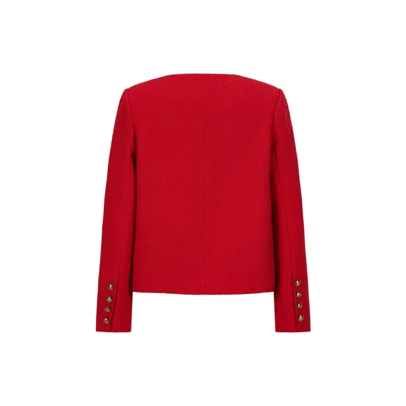 JZ. ANNAKRO Cropped Coats Women's Red-1
