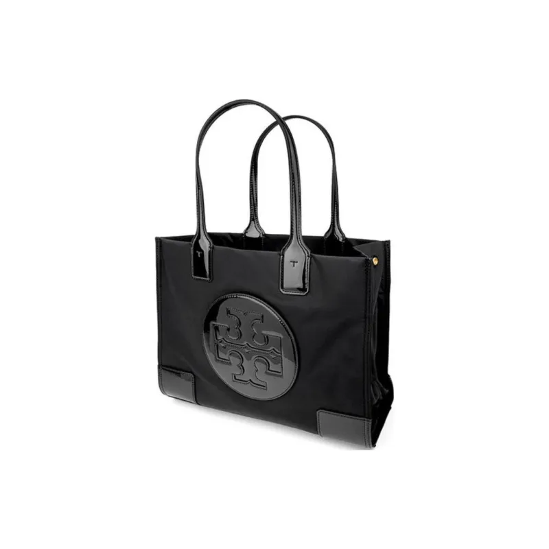 TORY BURCH Ella PU Tote Bag, Shopping Bag, Shoulder Bag, Handbag Trumpets Women's Black-1