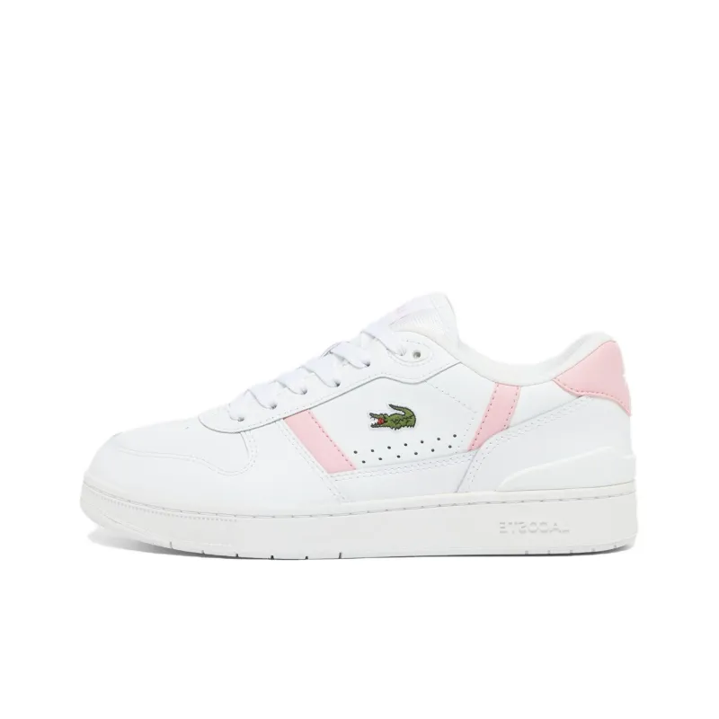 LACOSTE T Clip Low Top Skateboard Shoes Women's White Pink-0